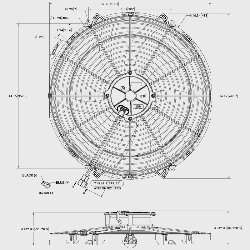 Maradyne M162K dimensions drawing